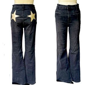 Leather star jeans